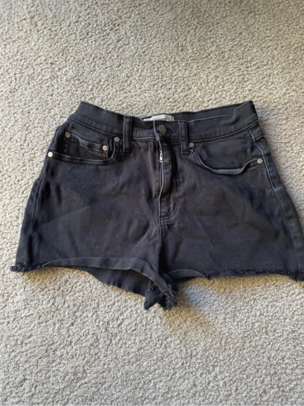 PINK Victoria's Secret Black High-Rise Cutoff Jean Shorts